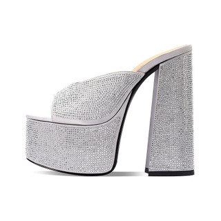 Grrly Grrls Silk Crystal Platform Peep-Toe Wedges Grrly Grrls Silk Crystal Platform Peep-Toe Wedges