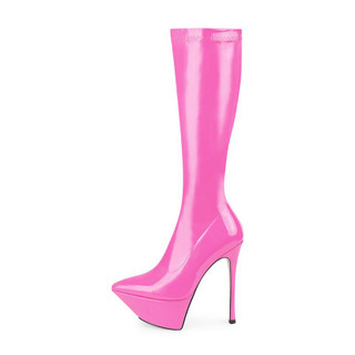 Grrly Grrls Elastic Microfiber Platform Boots  