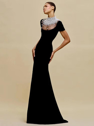 Grrly Grrls Onyx Pearl – Beaded Velvet Gown 