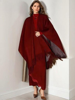 Grrly Grrls Harmony Drape Double-Sided Wool Shawl 