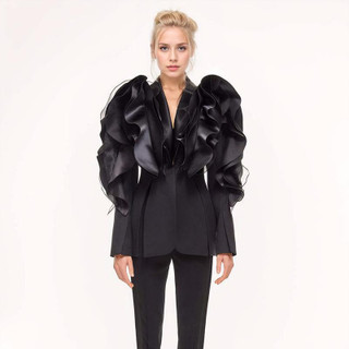   Enchanté Ruffle-Edge Blazer  