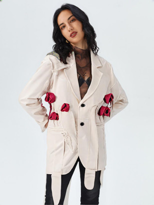 Crimson 3D Blossom Blazer Crimson 3D Blossom Blazer