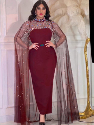  Celeste Beaded Cloak Gown 