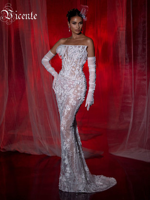 Moonlit Bloom Mermaid Gown