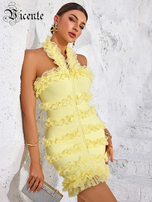Sunlit Lace Mini Dress