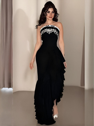 Grrly Grrls Midnight Ruffle Gown  