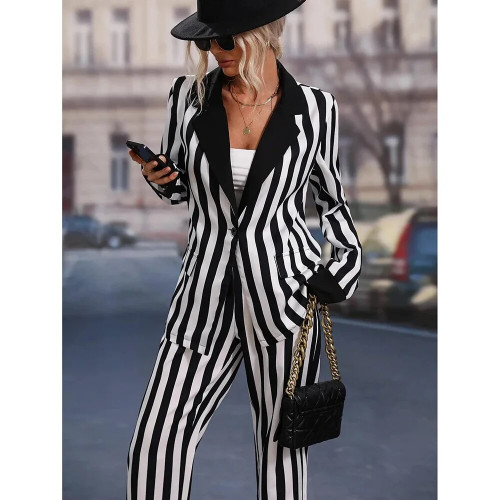 Black & White Striped Suit