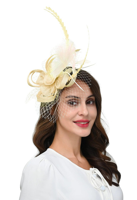 Sinamay Flower Feathers Hat