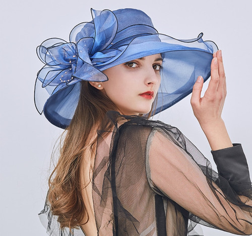 Flower Bowknot Wide Brim Sun Hat