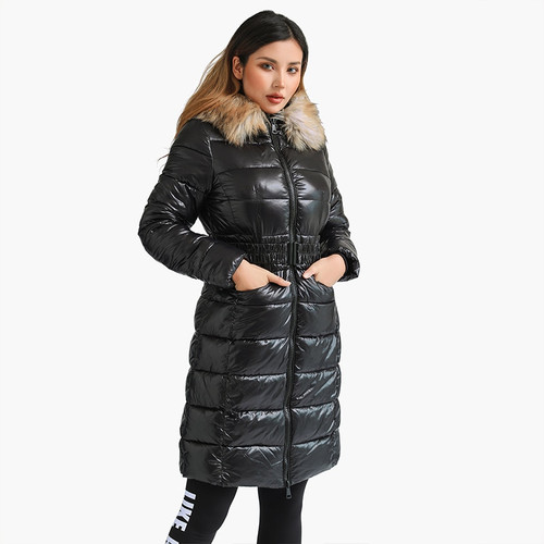 Thick Puffer Jacket With Faux Fur Hood