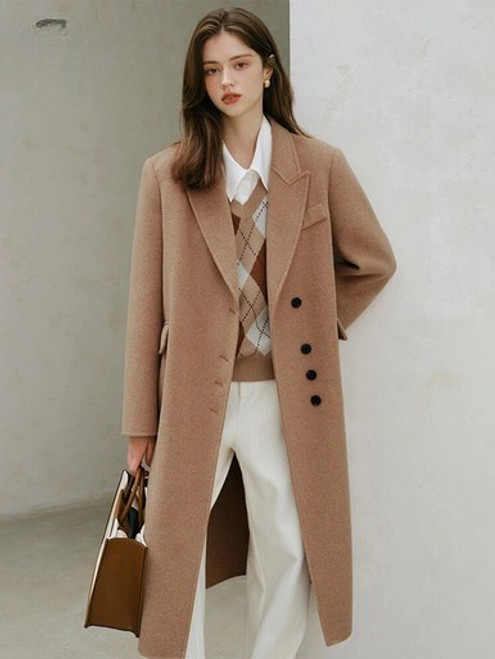 100% Wool Single Breasted Coat