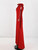 Striking Red Diagonal Collar Dress