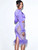  Purple Satin Patchwork Skirt Set