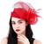 Elegant Red Sinamay Feather Derby Fascinator