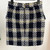 Lion Button Plaid Wool Mini Skirt