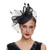 Black Veiled Sinamay Fascinator