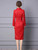 Sequined Red Tweed Midi Dress