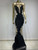 Black Backless Mirror Maxi Dress