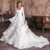 Long Sleeve Tiered Skirt Bridal Gown