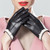 Genuine Leather White Bow Gloves 