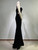 One Shoulder Black Velvet Maxi Dress