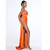 Backless Orange Floor-length Dress