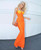 Summer Orange Strapless Maxi Dress 