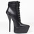 Black Patent Lace-Up Platform Ankle Boot