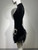 Black Velvet Feather Mini Bodycon Gown