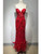 Strapless Feather Red Mirror Maxi Dress