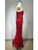 Strapless Feather Red Mirror Maxi Dress