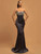 Strapless Sequined Black Maxi Dress 