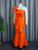 Plus Size Orange One Shoulder Gown