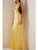 Sleeveless Yellow Satin Maxi Dress
