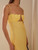 Sleeveless Yellow Satin Maxi Dress