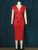 Plus Size Red Backless Deep V Dress
