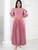 Plus Size Pink A Line Pleated Dress