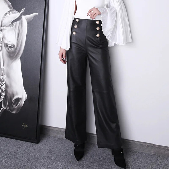 Sheepskin Leather Sailor Pants