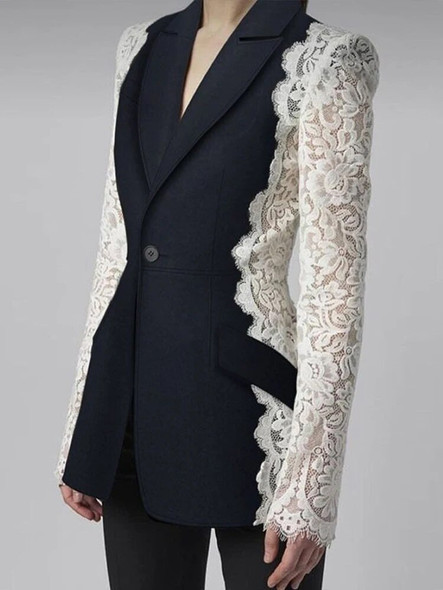 Black Blazers with Lace Sleeves