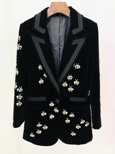 Buzzed Bee Black Velvet Blazer 