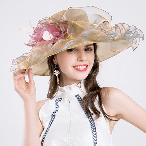 Elegant Organza Floral Fedora