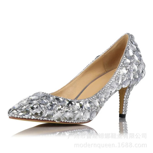 Rhinestone Thin High Heel Pumps