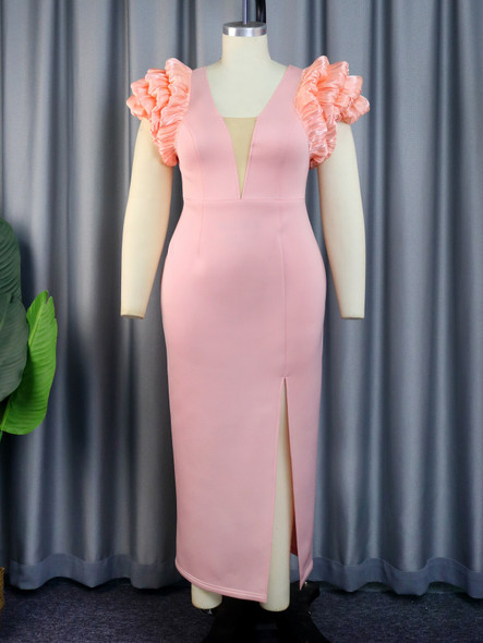 Plus Size Pink Evening Dress