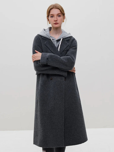 100% Wool Simple Notched Style Coat