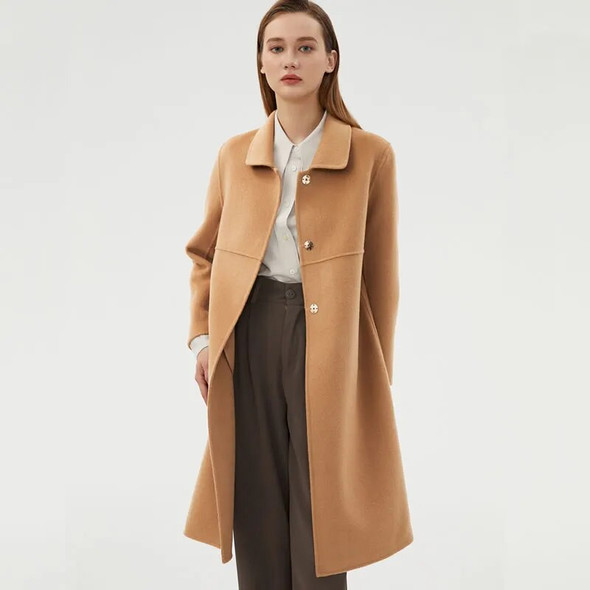 Merino Wool Double-sided Tweed Coat