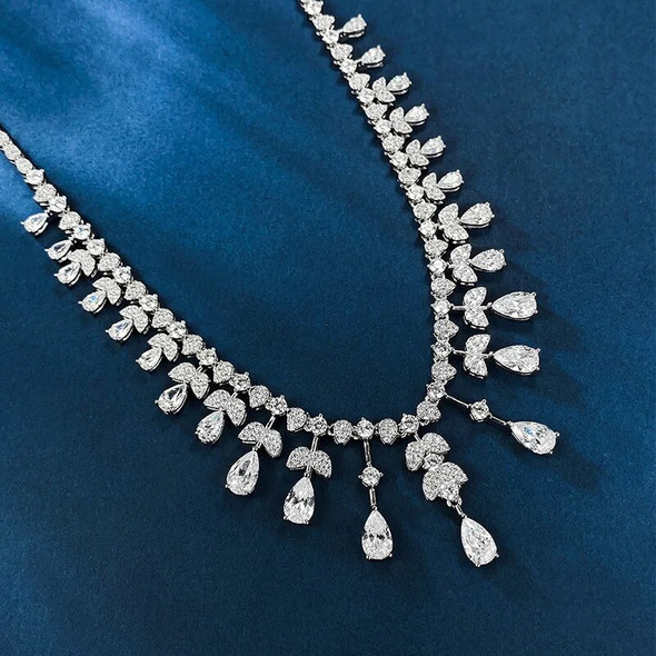 Tassels Moissanite Diamond Necklace 