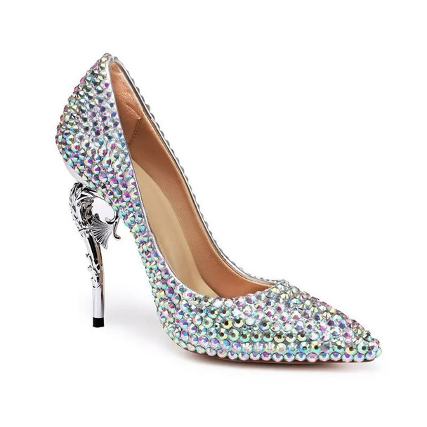 Rhinestone Embellished Thin High Heels