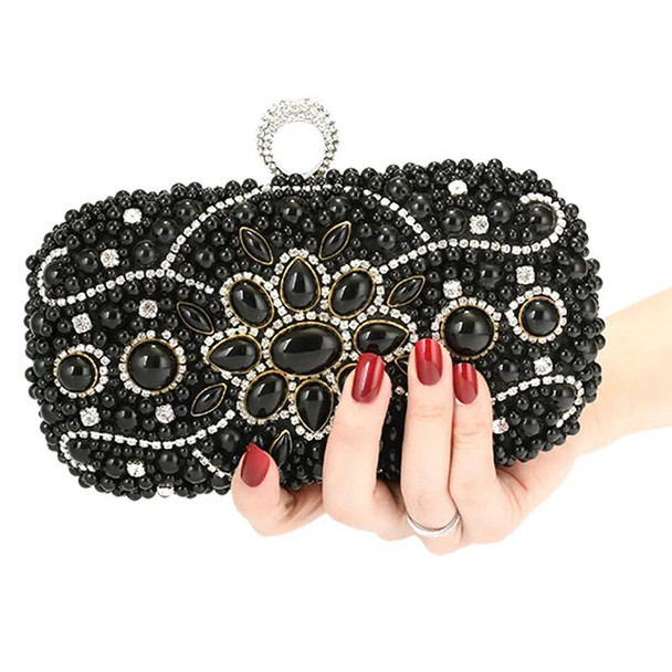 Pearl Beaded Crystal Clutch