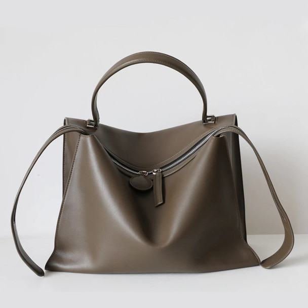 Genuine Leather Oversized Tote Bag
