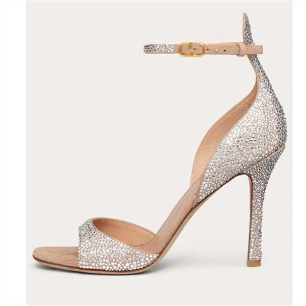 Chic Rhinestone Stiletto Sandals